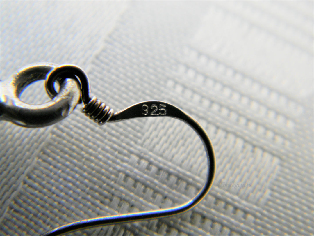 j398 Beautiful Sterling Silver Earrings with Gem Stones on French Hooks