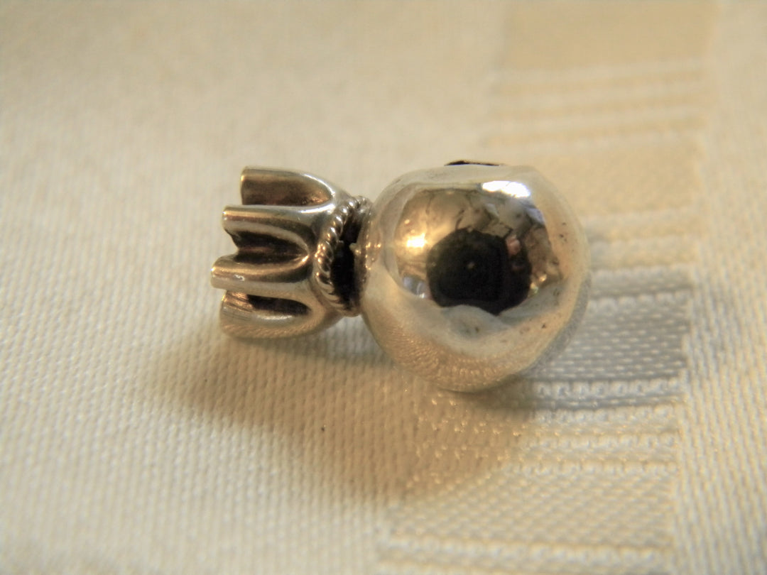 h459 Cute Sterling Silver 3 Dimensional Drawstring Pouch Charm or Pendant