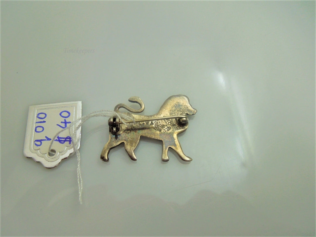 q010 Vintage Sterling Silver Cute Little Lion Pin/Brooch