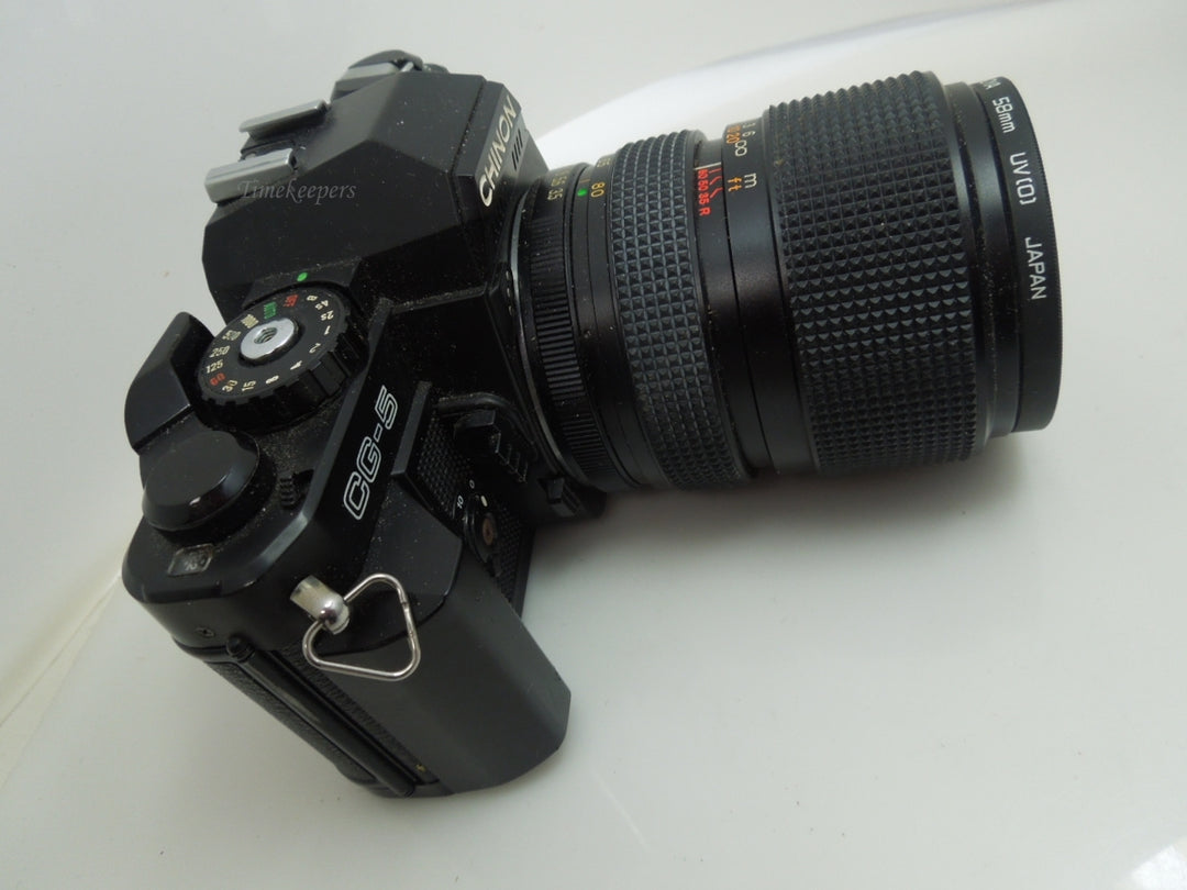 s592 Chinon CG-5 SLR with 35-80 mm Zoom Lens Model No. 419401
