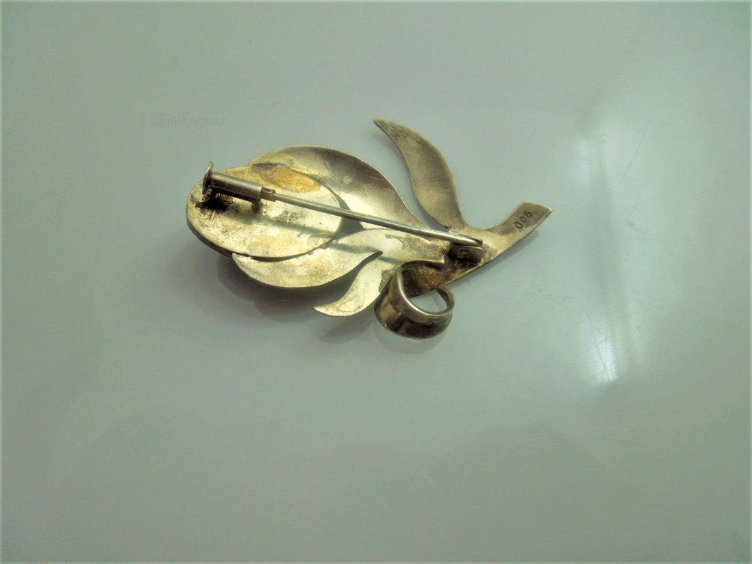 q011 Vintage Sterling Silver Single Floral Leaf Pin/Brooch/Embellishment