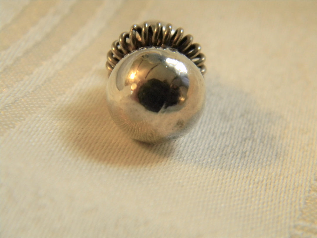 h462 Cute Sterling Silver Double Ball Charm or Pendant