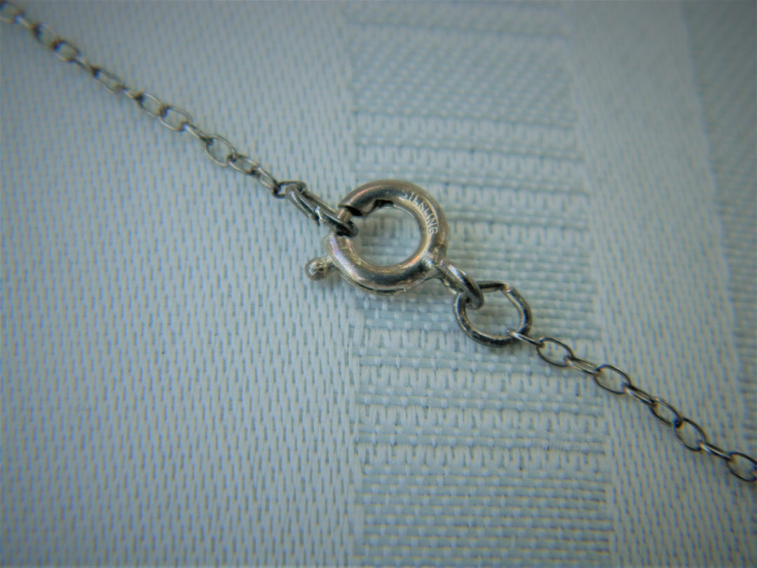 j406 Vintage Catholic Miraculous Medal in Sterling Silver Pendant Necklace