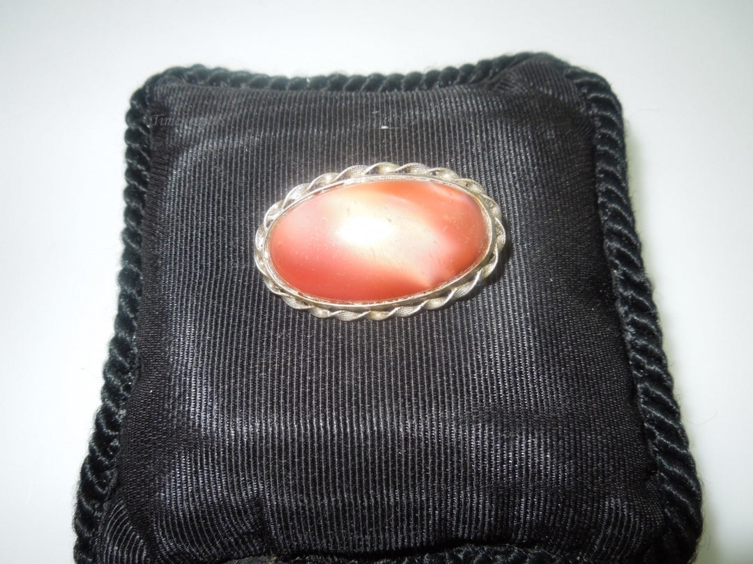 q031 Gorgeous Sterling Silver Oval Pin/Brooch/Charm