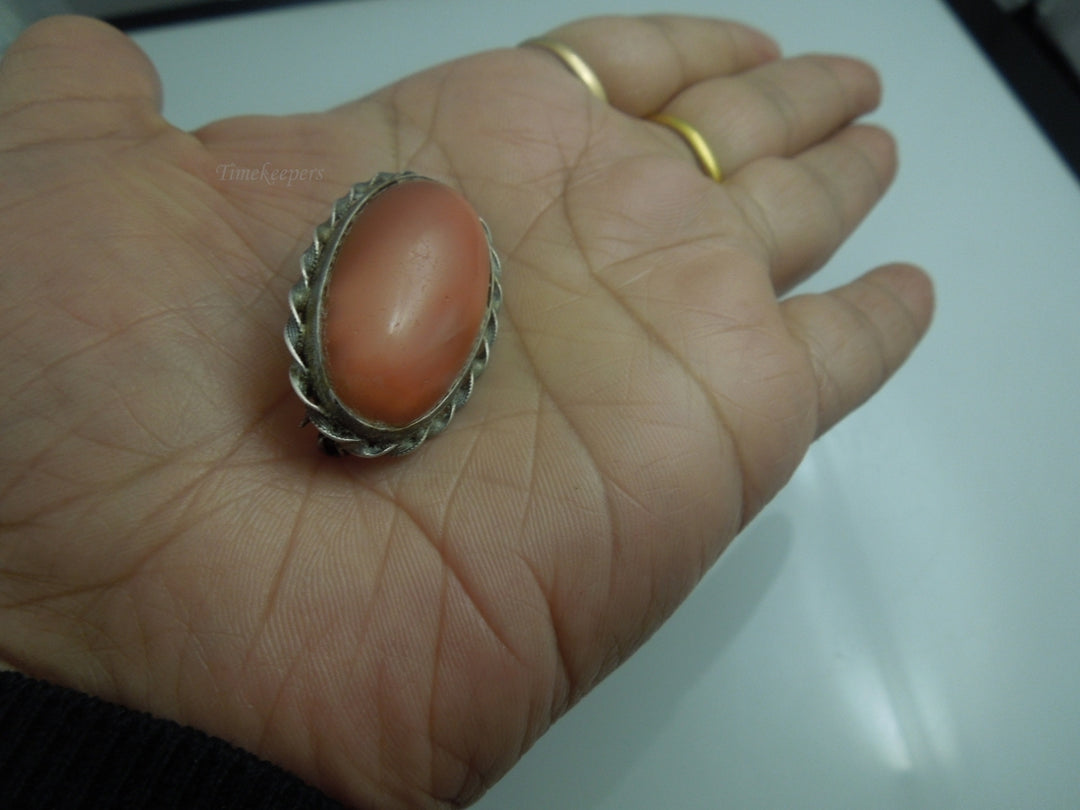 q031 Gorgeous Sterling Silver Oval Pin/Brooch/Charm