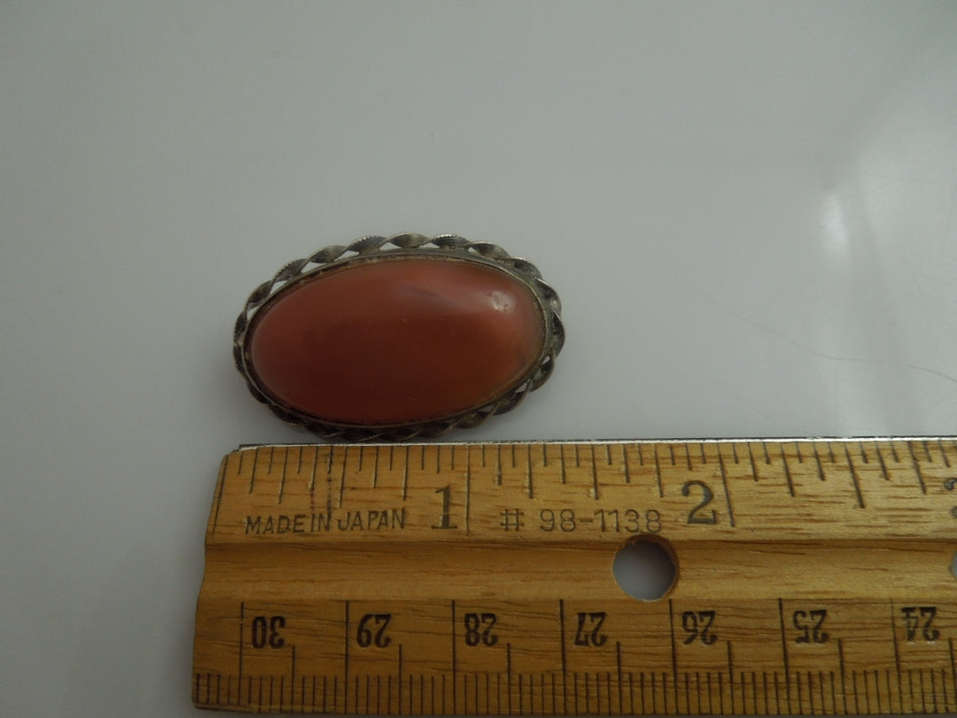 q031 Gorgeous Sterling Silver Oval Pin/Brooch/Charm