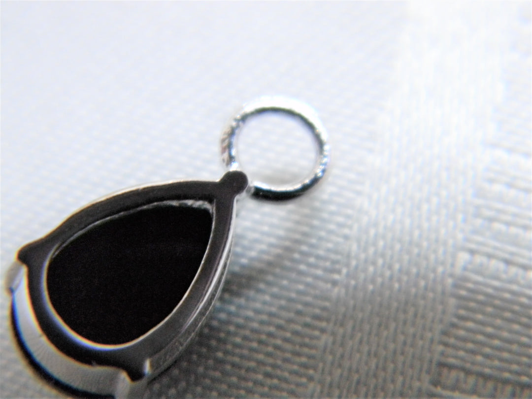 h488 Beautiful CZ Sterling Silver Hoop Pierced Earrings with Dangles