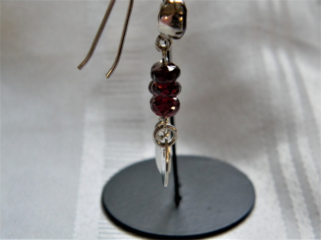 h489 Stunning Sterling Silver Dangle Beaded Earrings with Tear Drops