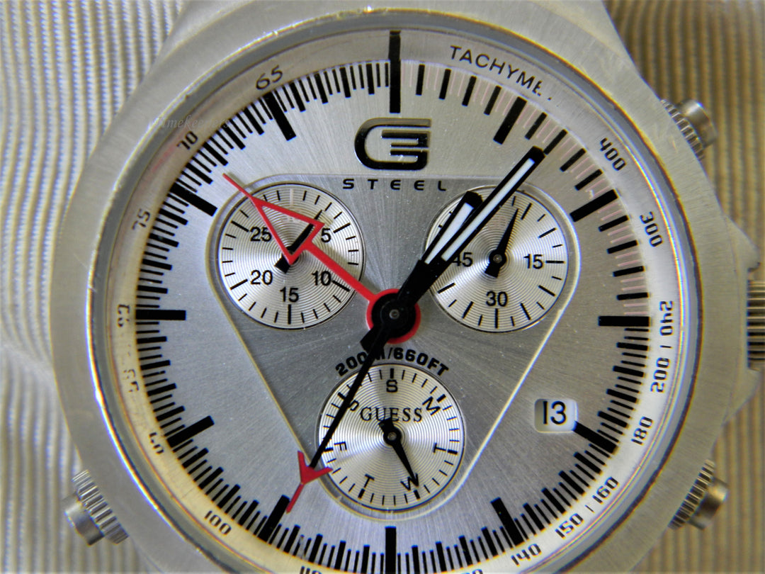 j438 Retro Guess Inc. G Quartz Chronograph Wrist Watch in Stainless Steel