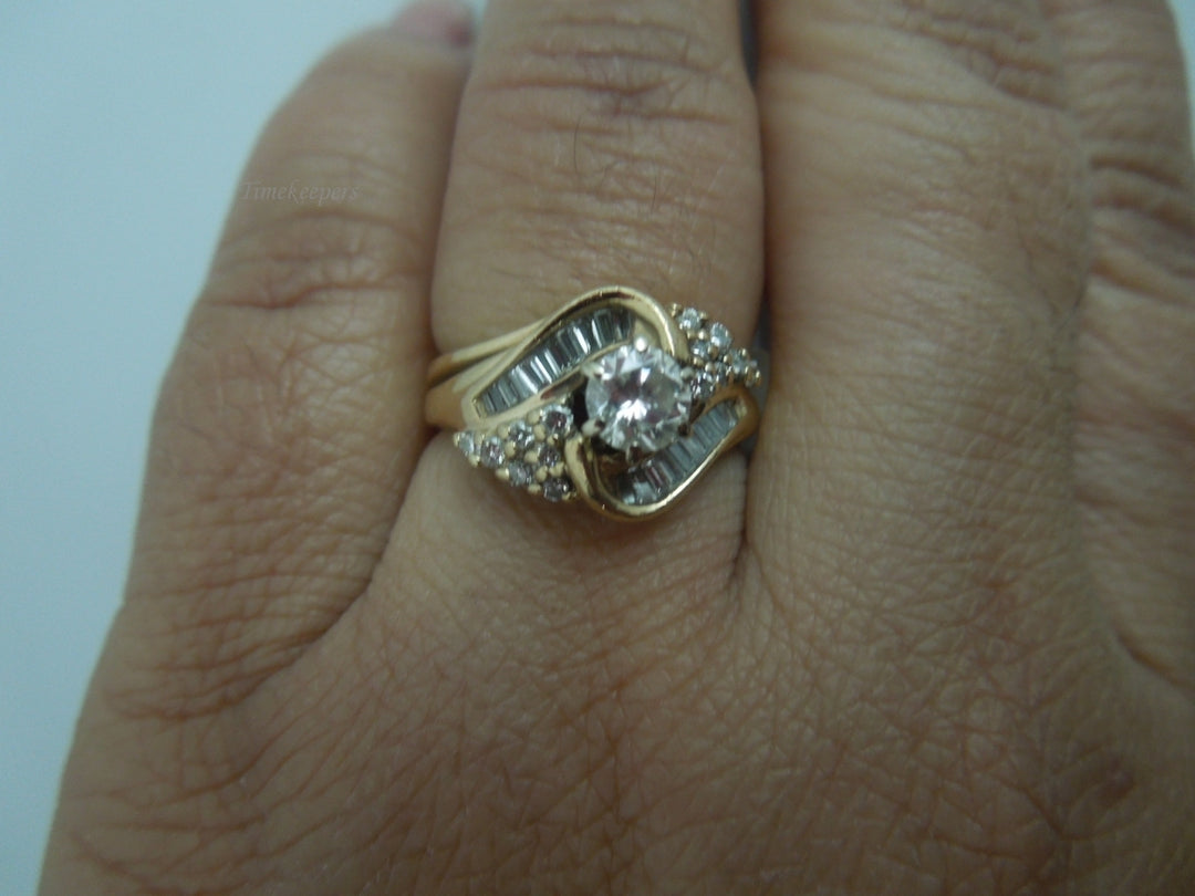 q064 Stunning 14k Yellow Gold Diamond Ring For Engagement/Wedding