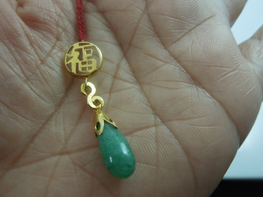 q067 Simple Gold Plated Aventurine Pendant/Locket/Charm