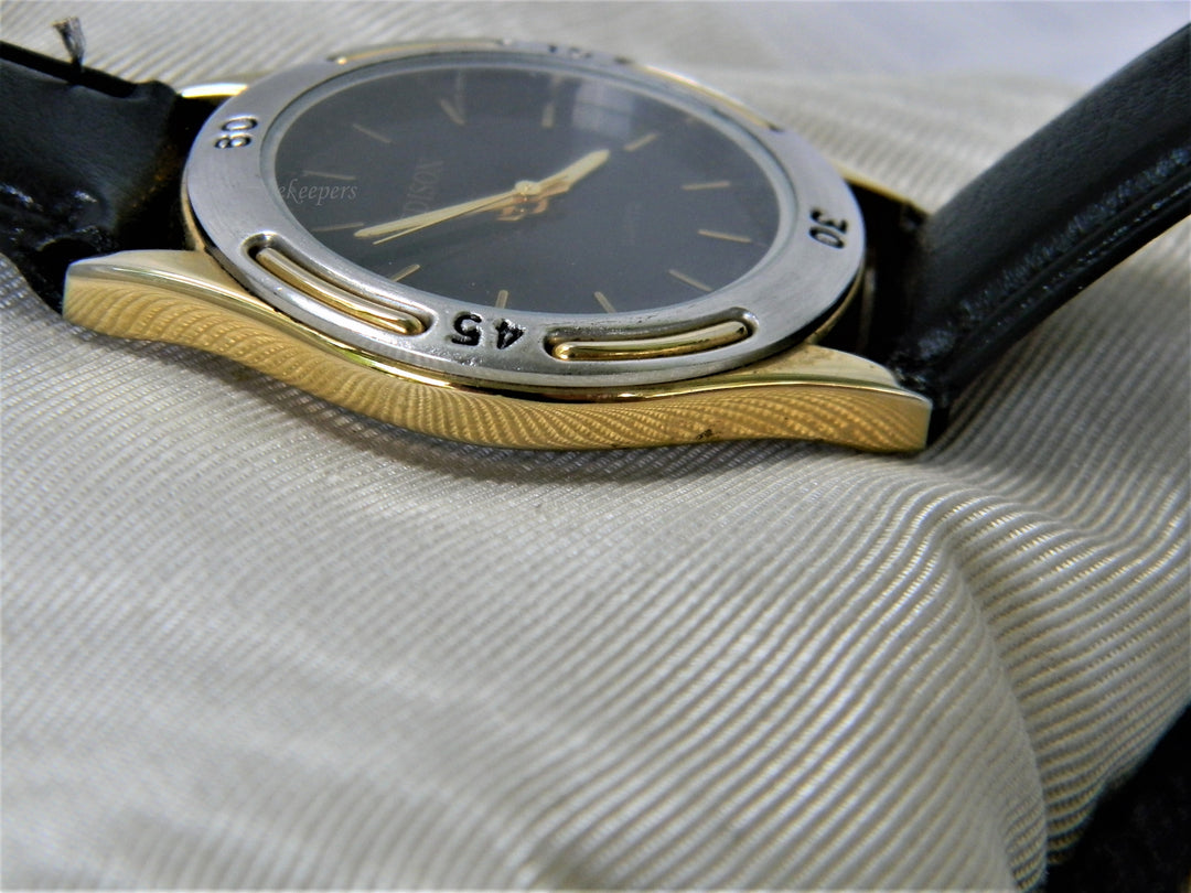 j453 Handsome Two Tone Quartz Edison Watch with Leather Band