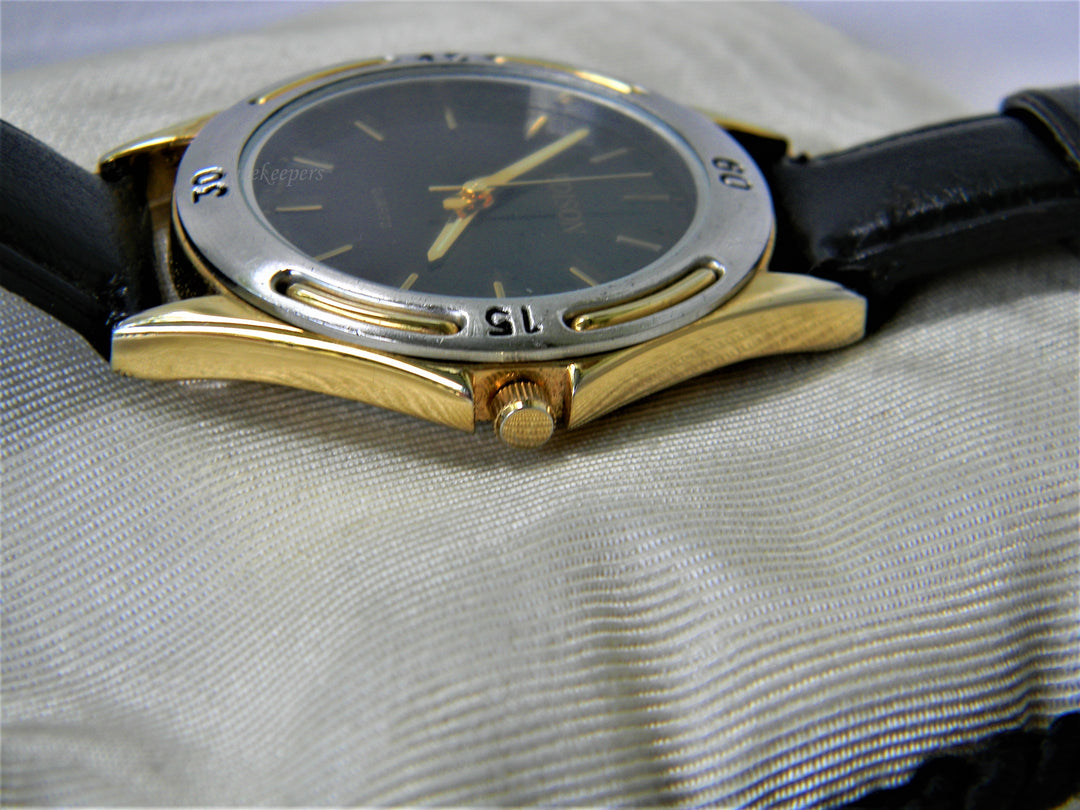 j453 Handsome Two Tone Quartz Edison Watch with Leather Band