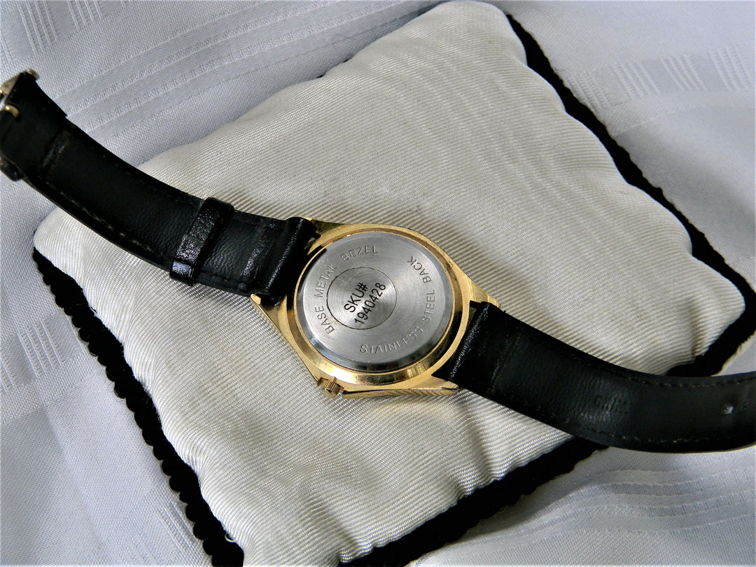 j453 Handsome Two Tone Quartz Edison Watch with Leather Band