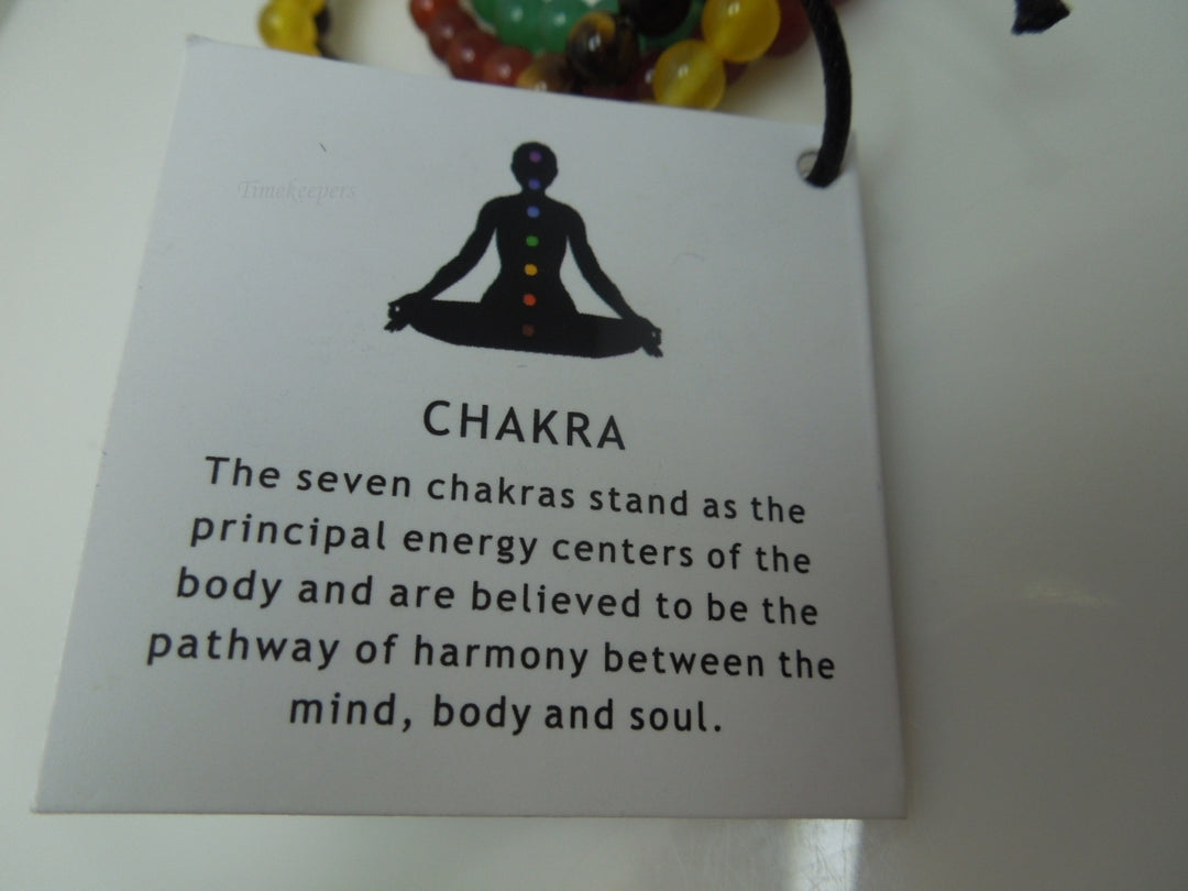 s701 Chakra Beaded Gemstone Bracelet Set of 4 Made In India Abundance Joy Serenity Protection