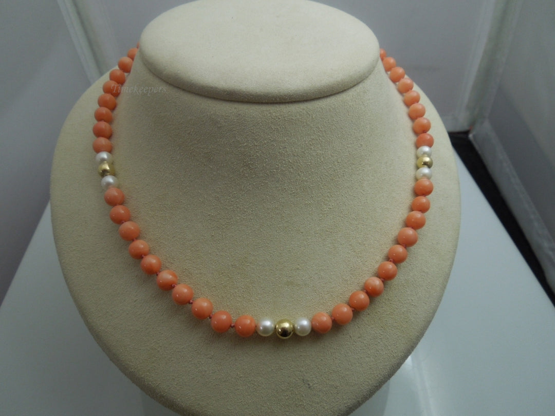 q093 Vintage Original Round Pink Pearl Beads 24" Necklace For Women