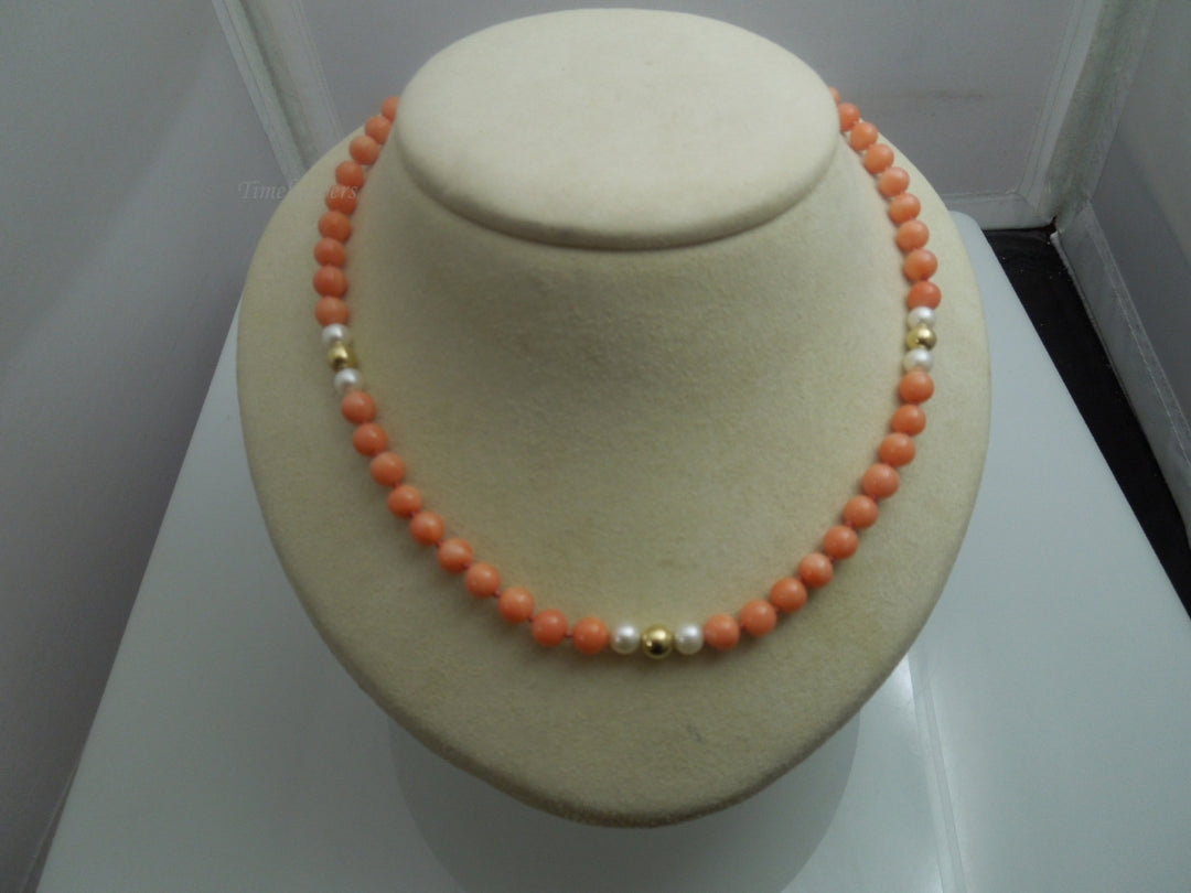 q093 Vintage Original Round Pink Pearl Beads 24" Necklace For Women