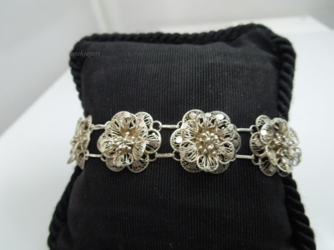 q103 Vintage Sterling Silver Flower Bracelet For Women/Girl