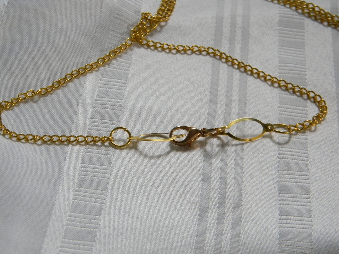 h534 Pretty Retro Long Chain Black Beaded Tassel Gold Tone Necklace