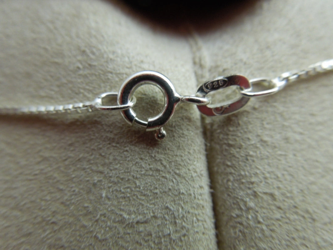 q109 Ladies Sterling Silver Chain 18.5" with an Opal and Marcasite Pendant