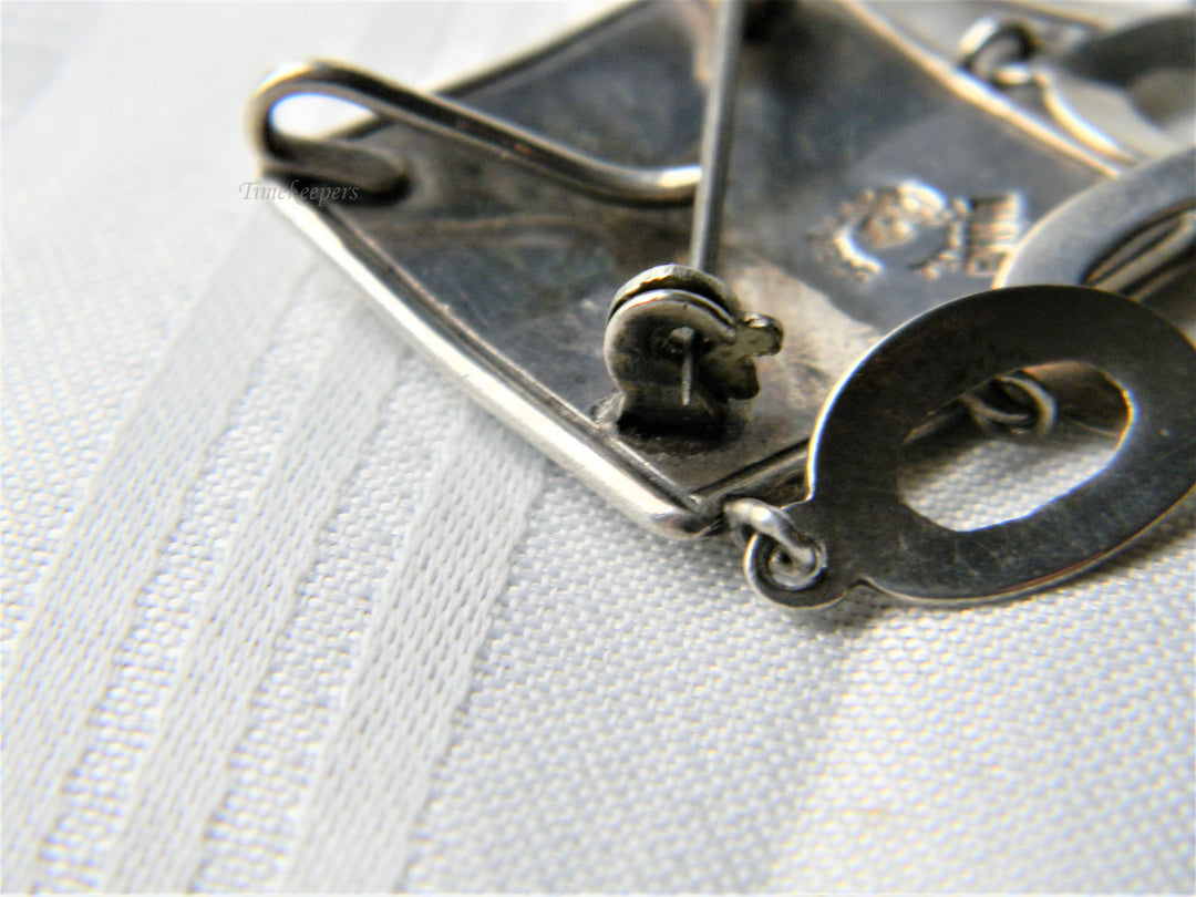 j489 Unique Vintage Sterling Silver Convertible Brooch/ Pendant
