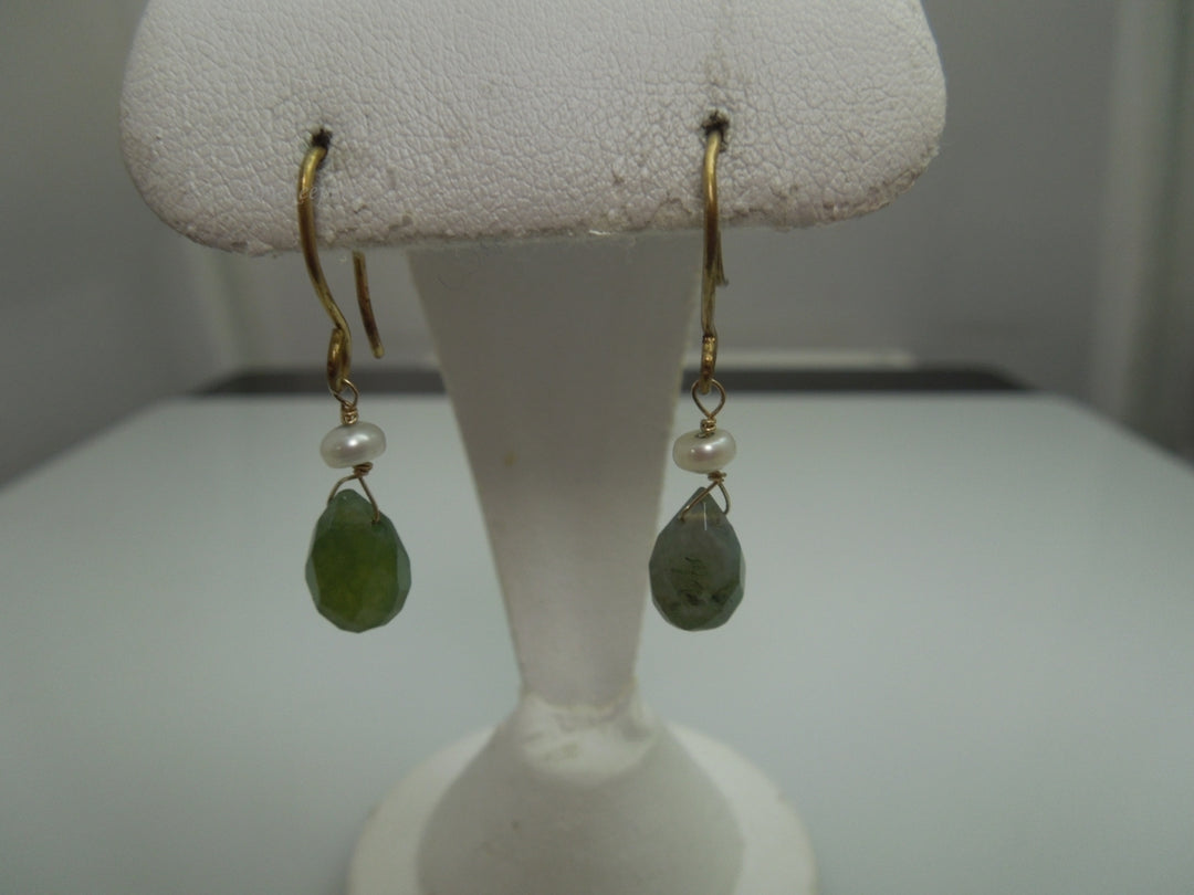 q120 Ladies Gold Plated Dangle Earrings