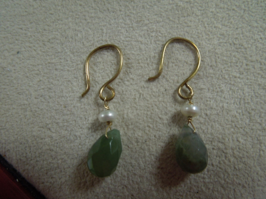 q120 Ladies Gold Plated Dangle Earrings