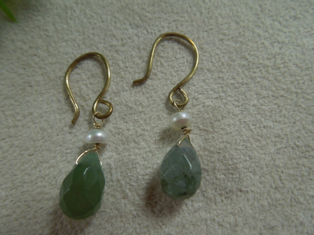 q120 Ladies Gold Plated Dangle Earrings