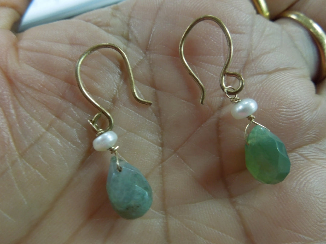 q120 Ladies Gold Plated Dangle Earrings