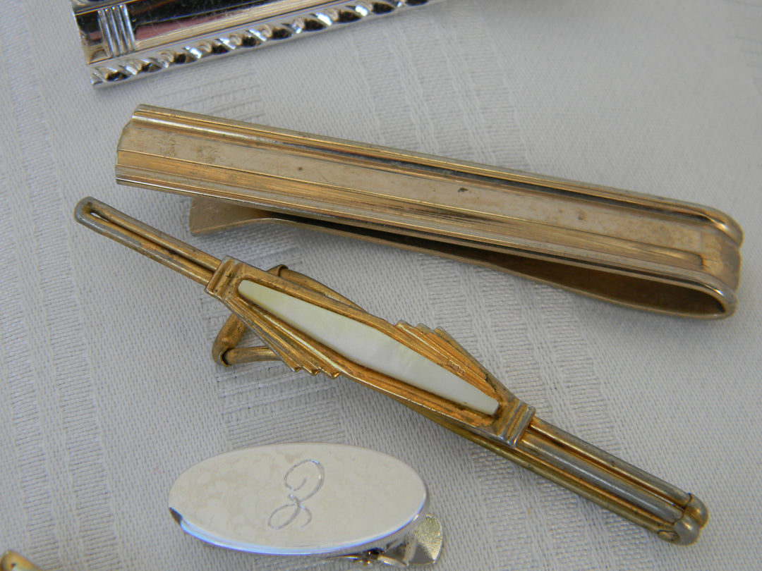 h554 Vintage Lot of 10 Tie Bars Brand and Finish Varies