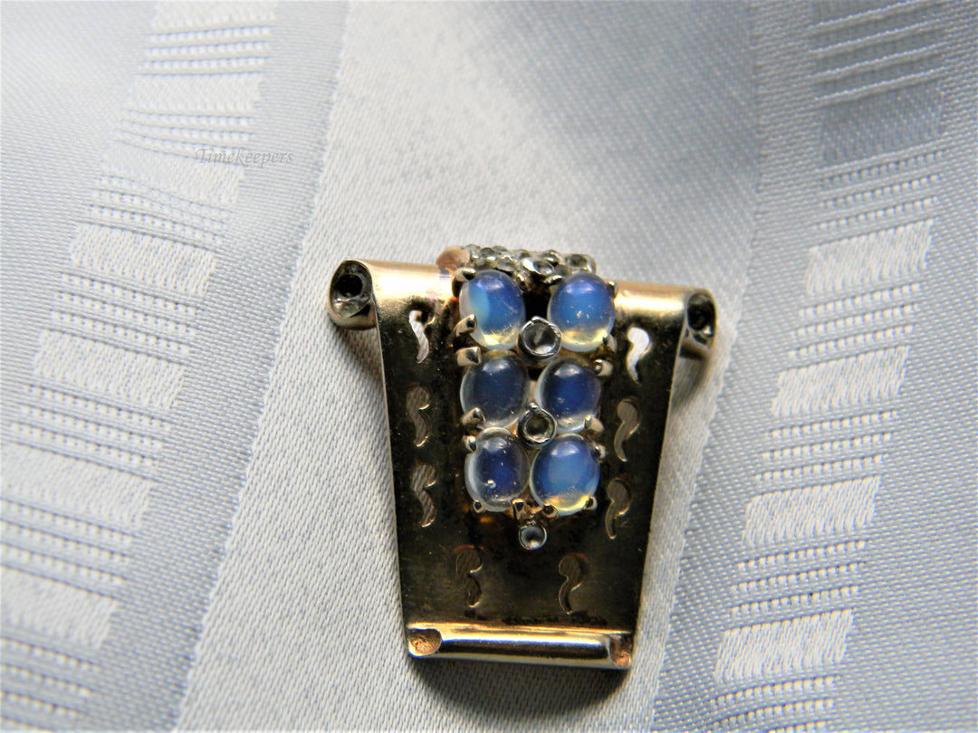 j502 Great Vintage Scarf/ Hat Pin/ Shawl Pin in Sterling With Gold Plating