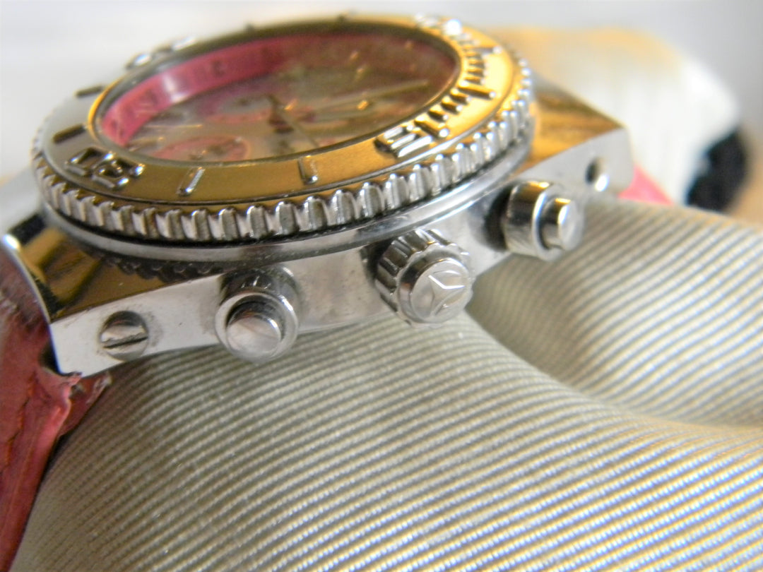 h557 Elegant Techno Marine Swiss Stainless Steel Watch MOP Dial Date