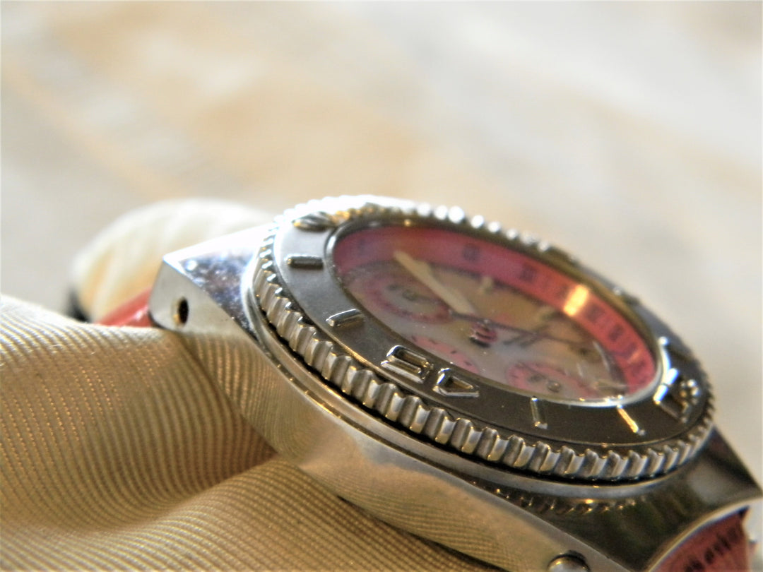 h557 Elegant Techno Marine Swiss Stainless Steel Watch MOP Dial Date