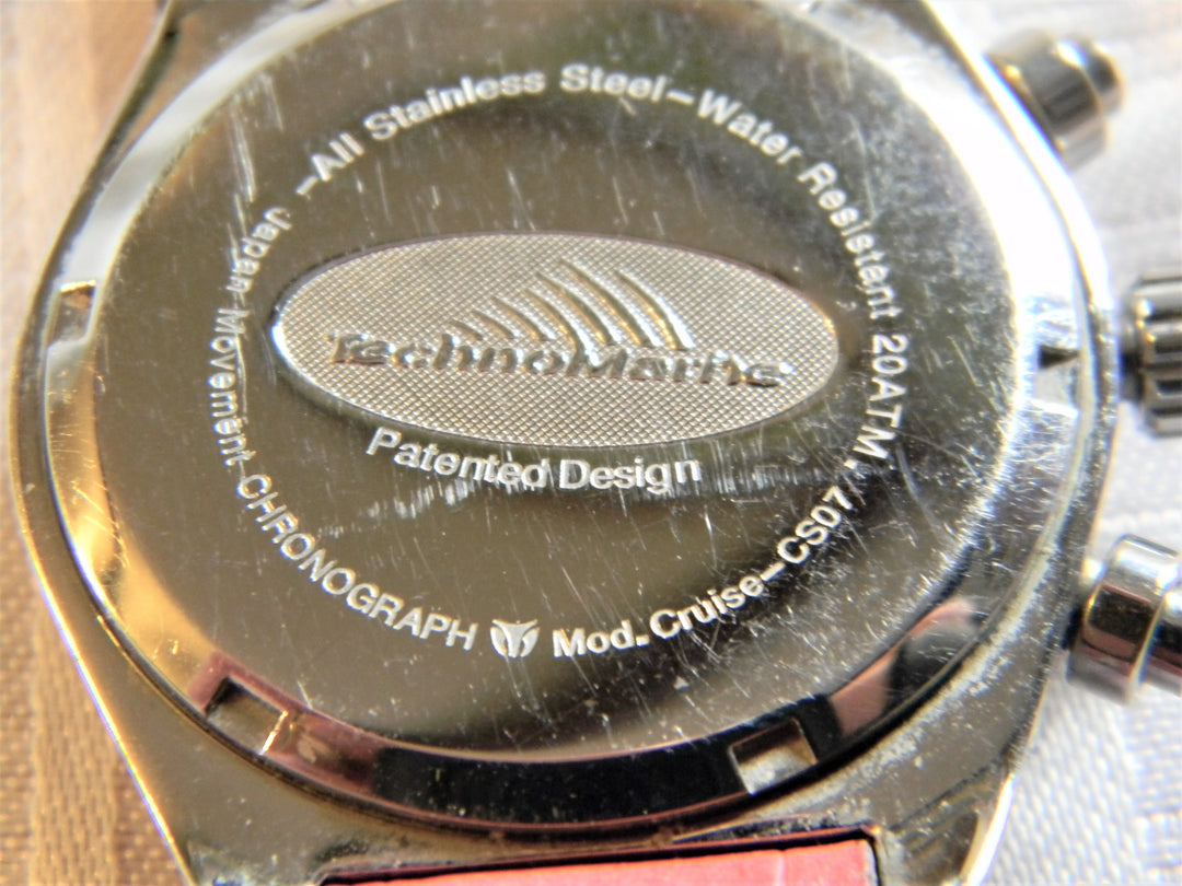 h557 Elegant Techno Marine Swiss Stainless Steel Watch MOP Dial Date