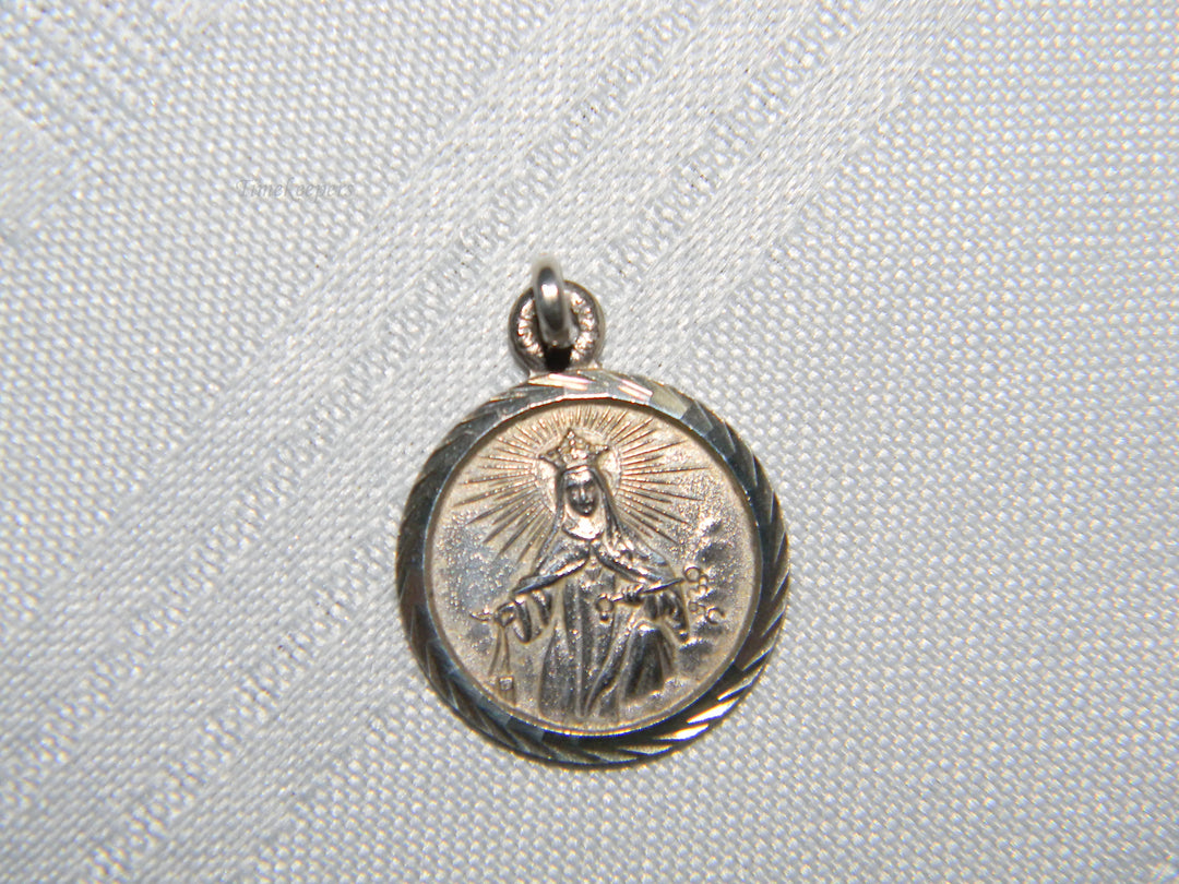 j508 Nice Religious Catholic Medal Charm or Pendant in Sterling Silver