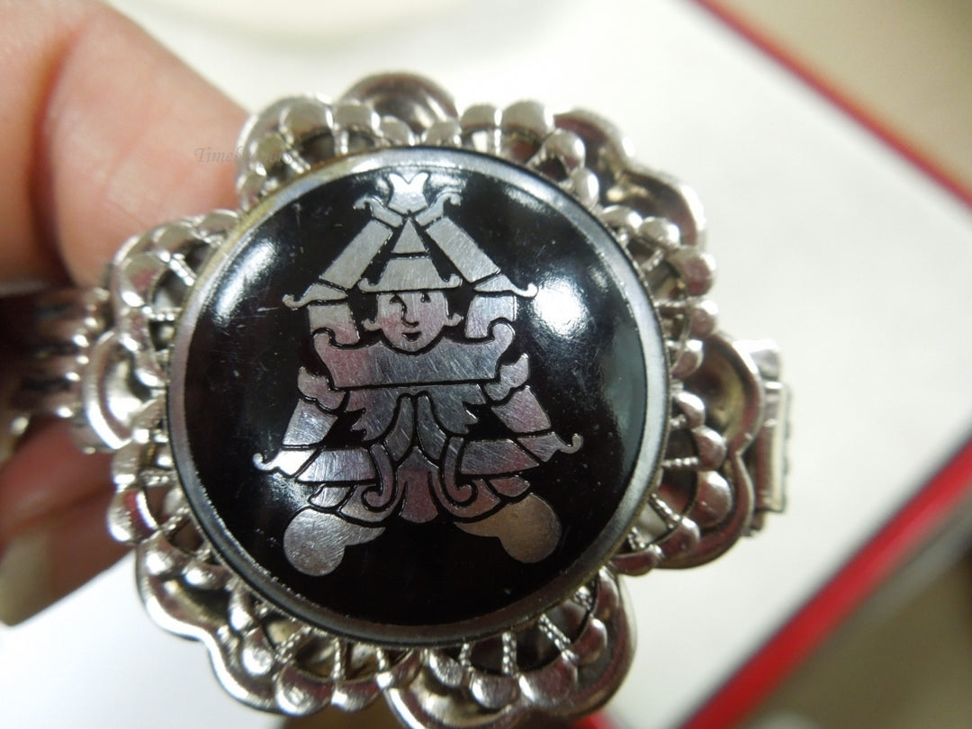 q145 Ladies Set of 2 Silver Plated Bracelets Size 6.5" (approx.)