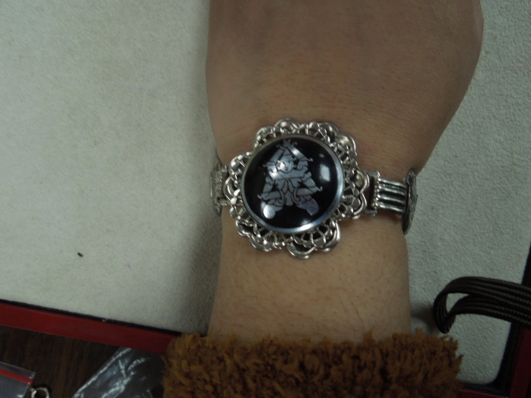 q145 Ladies Set of 2 Silver Plated Bracelets Size 6.5" (approx.)