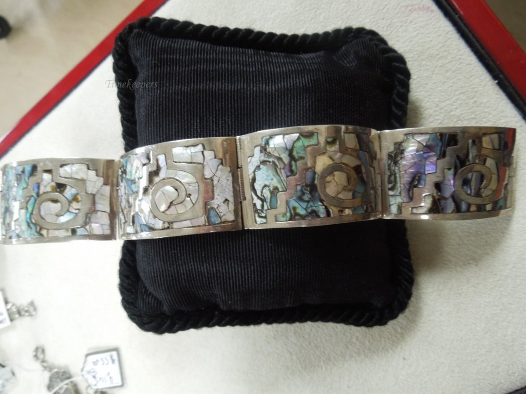 q147 Mexican Sterling Silver Bangle Bracelet 925 Size-6.5"