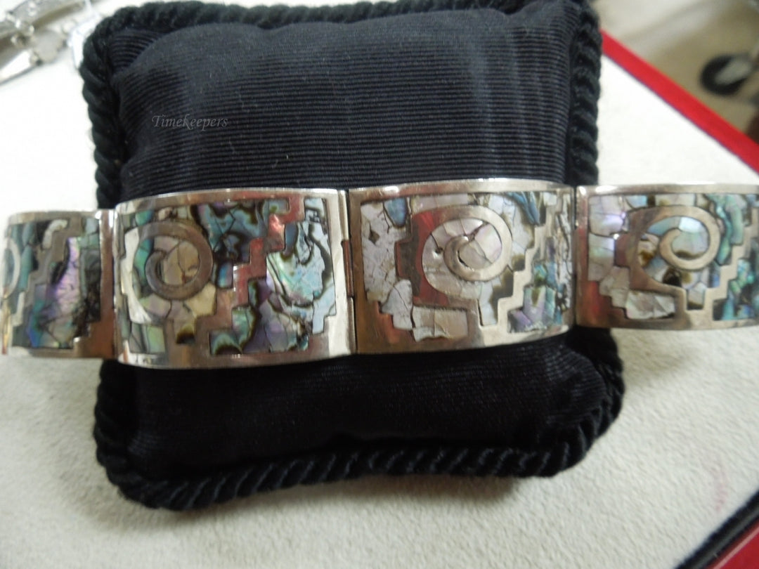 q147 Mexican Sterling Silver Bangle Bracelet 925 Size-6.5"