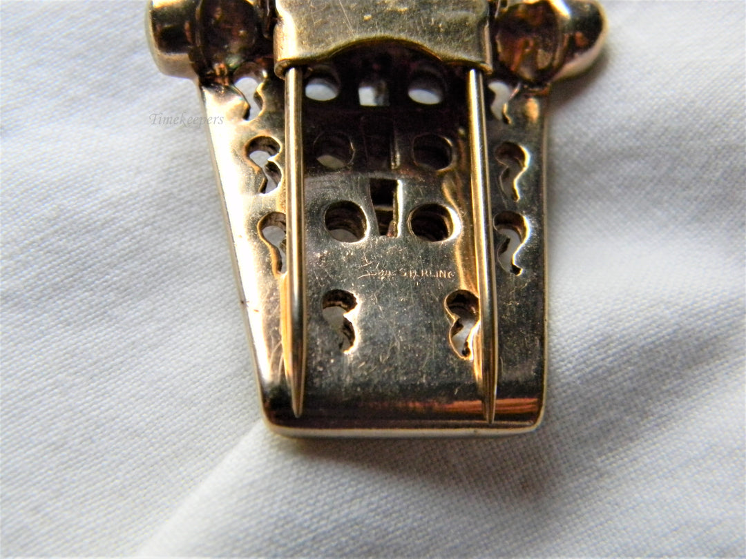 j502 Great Vintage Scarf/ Hat Pin/ Shawl Pin in Sterling With Gold Plating