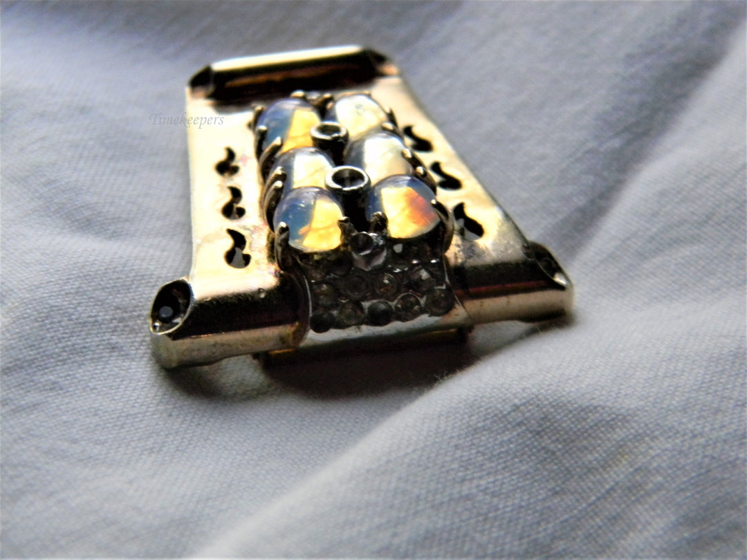 j502 Great Vintage Scarf/ Hat Pin/ Shawl Pin in Sterling With Gold Plating