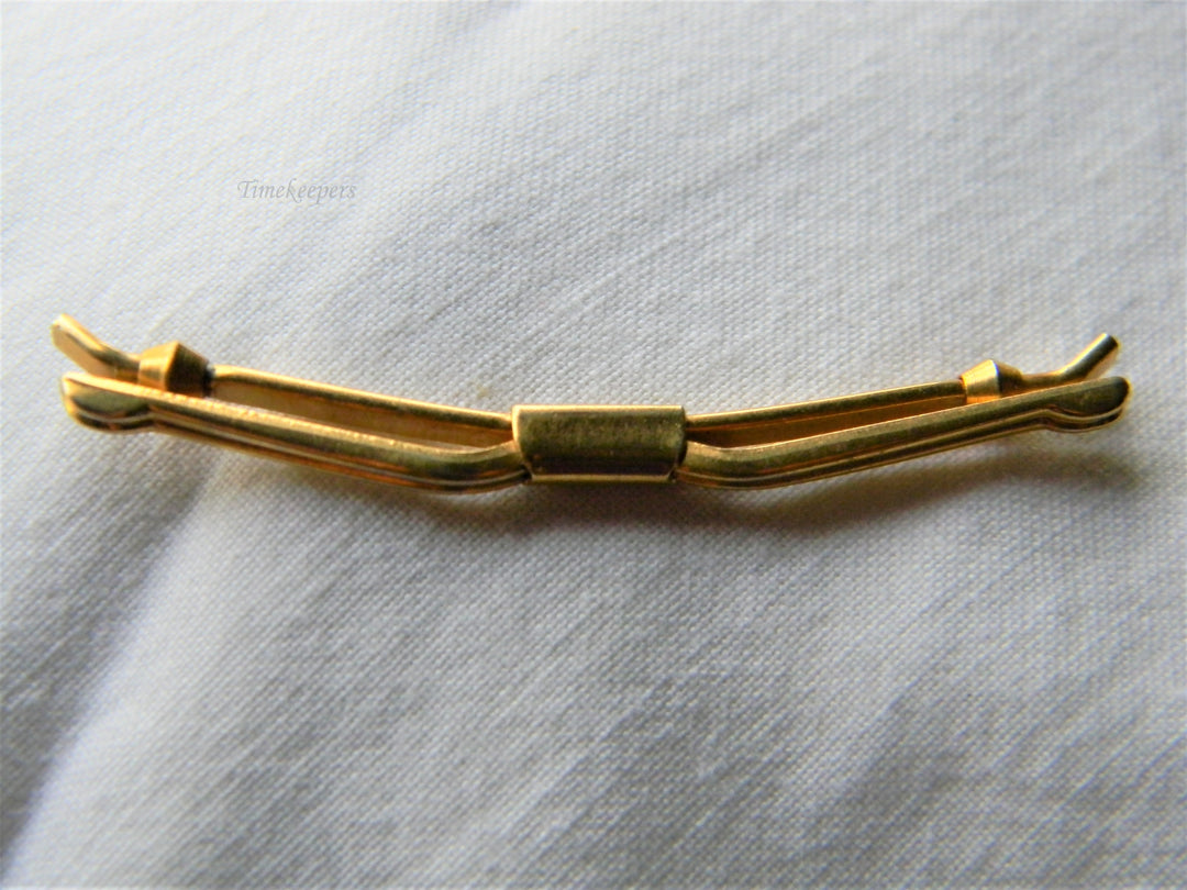 j503 Great Vintage Ball Grip Collar Stay in Gold Tone
