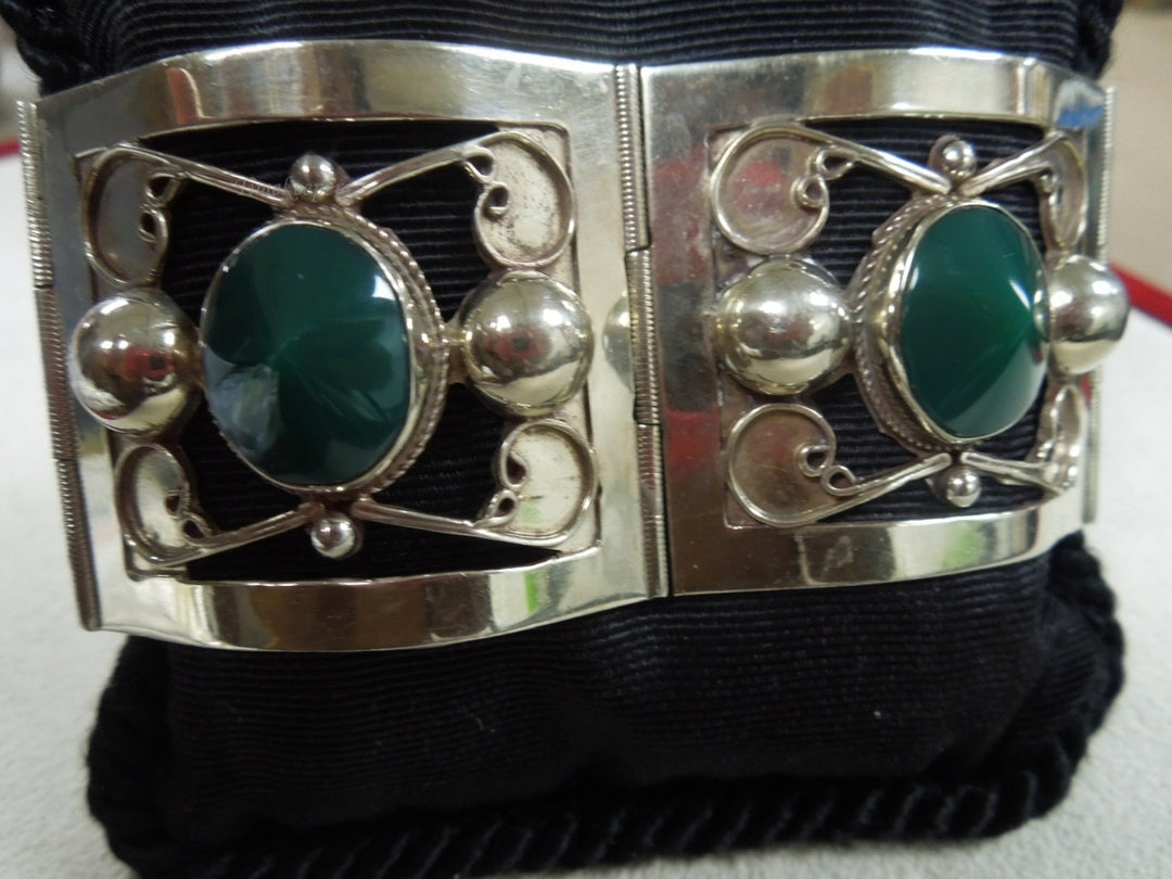 q150 Sterling Silver Made In Mexico Wide Bracelet 7"