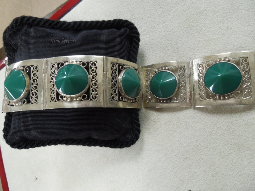 q151 Sterling Silver Made In Mexico Wide Bracelet 7"