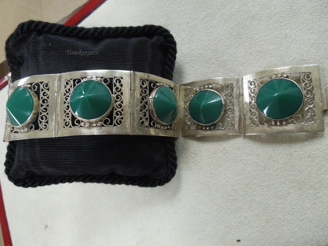 q151 Sterling Silver Made In Mexico Wide Bracelet 7"