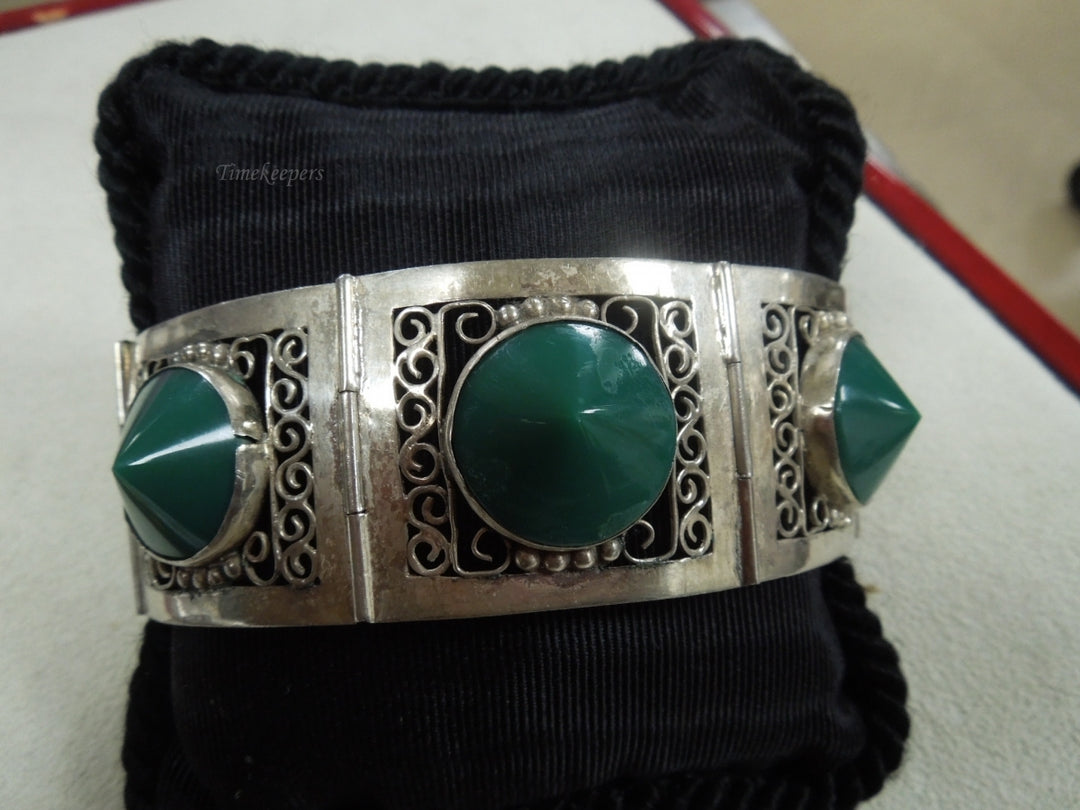 q151 Sterling Silver Made In Mexico Wide Bracelet 7"