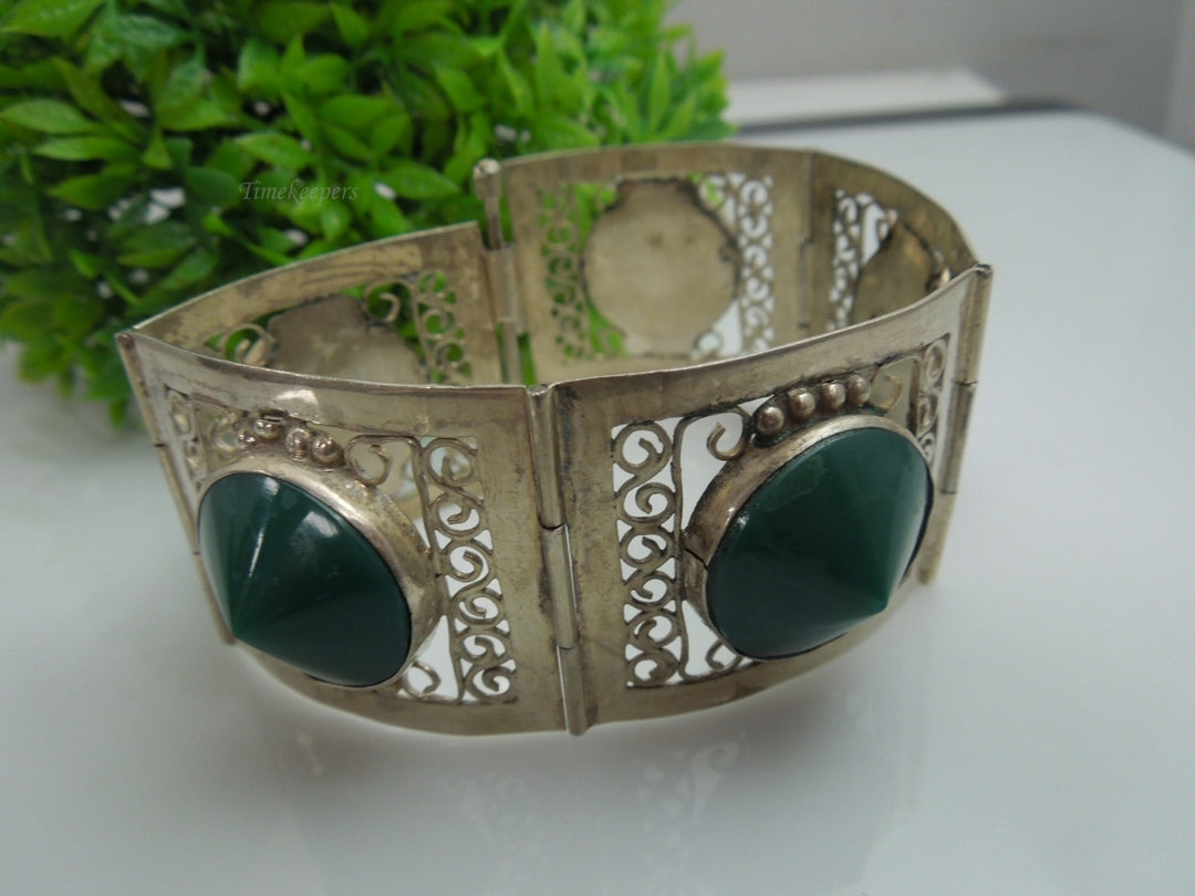 q151 Sterling Silver Made In Mexico Wide Bracelet 7"