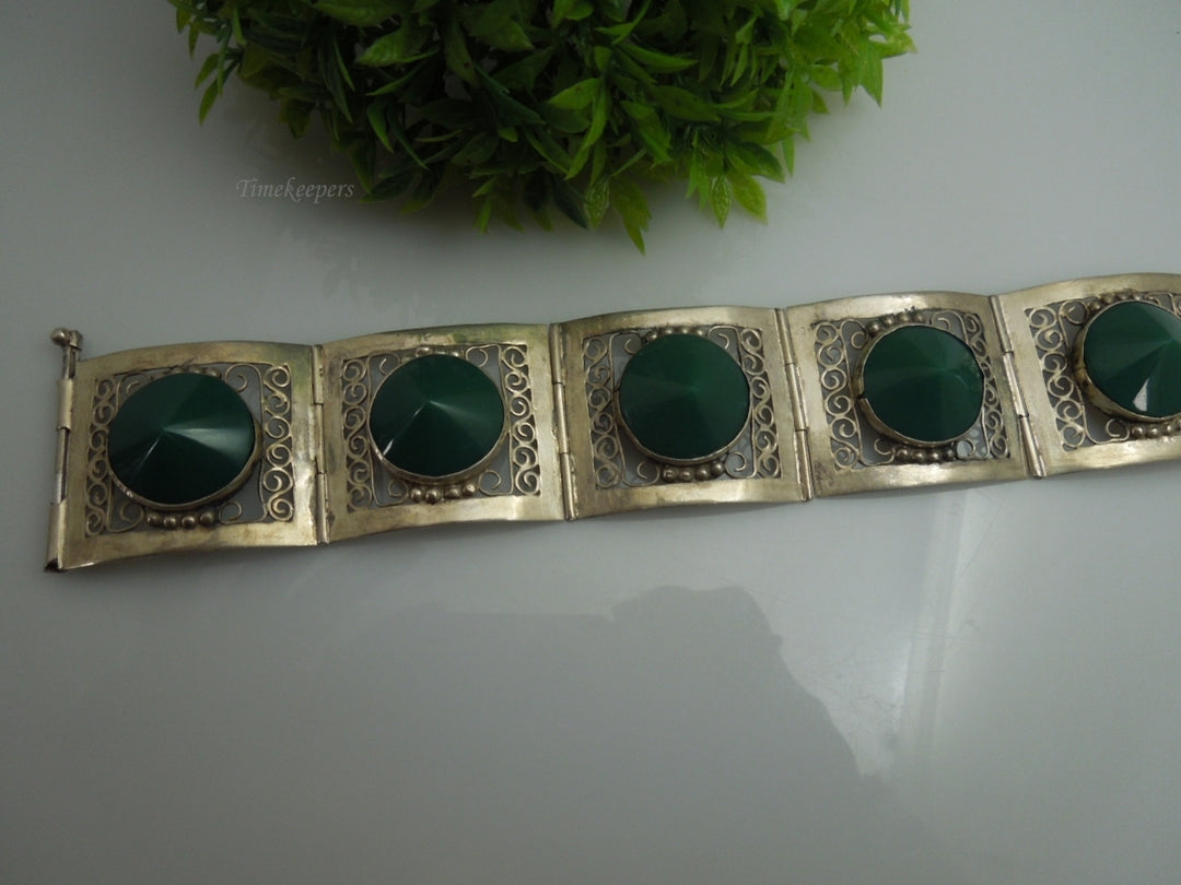 q151 Sterling Silver Made In Mexico Wide Bracelet 7"