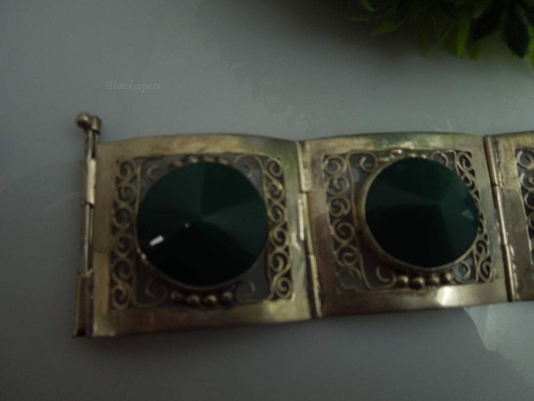 q151 Sterling Silver Made In Mexico Wide Bracelet 7"