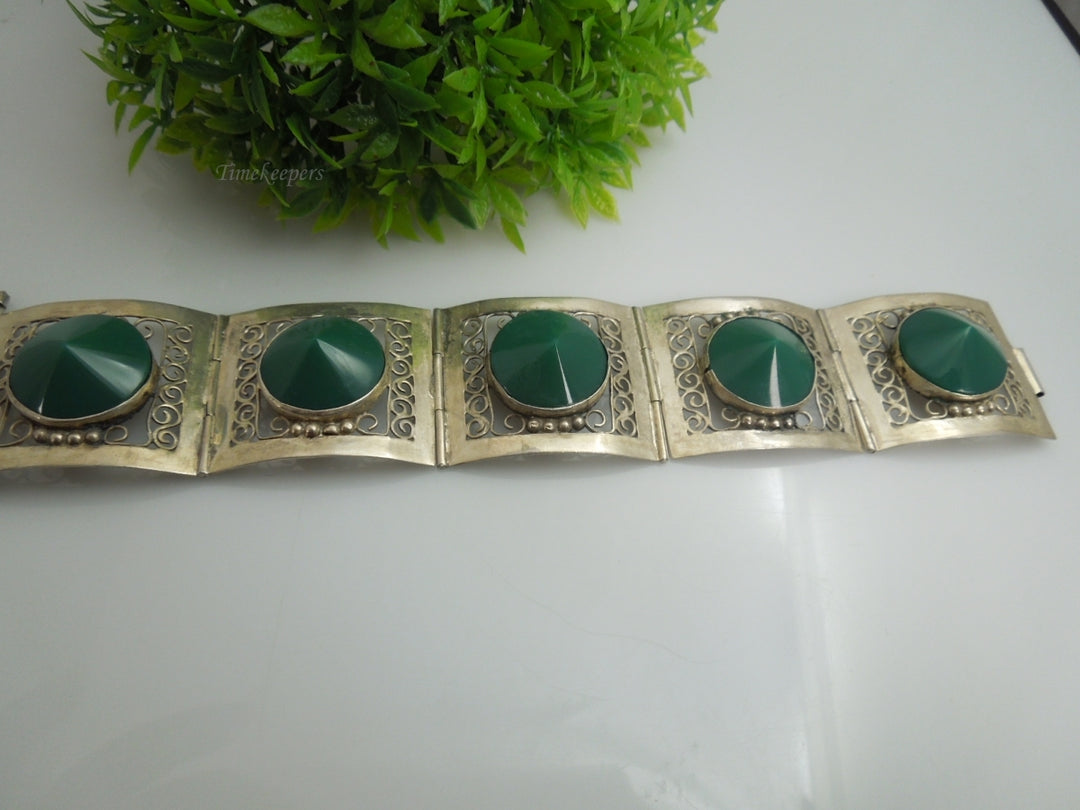 q151 Sterling Silver Made In Mexico Wide Bracelet 7"